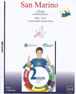 2012 San Marino € 2 X° anniversario circolazione monetaria in Euro Aggiornamento Masterphil