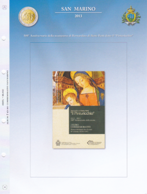 2013 San Marino € 2 Il Pinturicchio Aggiornamento - Abafil