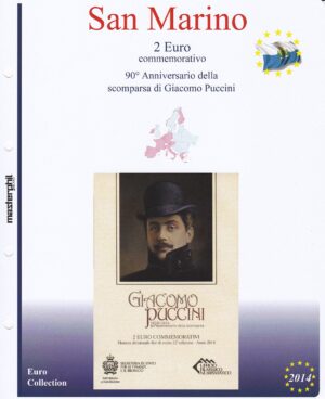 2014 San Marino € 2 Puccini Aggiornamento Masterphil