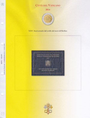 2014 Vaticano € 2 25° della caduta del Muro di Berlino Aggiornamento Abafil