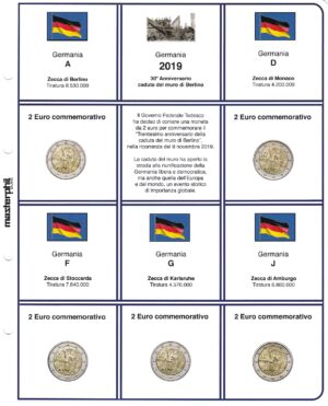 2019 Germania € 2 5 zecche 30° caduta del Muro di Berlino Aggiornamento Masterphil