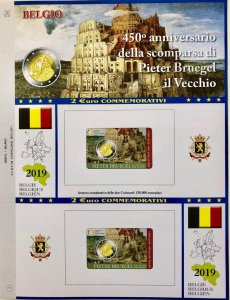 2019 Belgio € 2 Bruegel in Card Aggiornamento Abafil doppia lingua