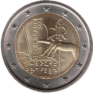 2009 Italia € 2 Braille
