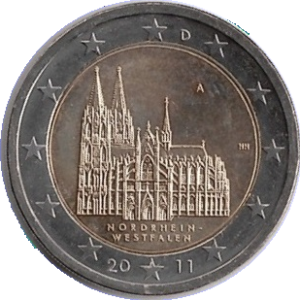 2011 Germania € 2 Duomo di Colonia 5 zecche