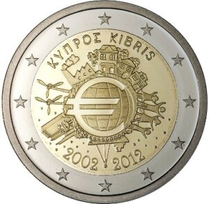 2012 Cipro € 2 X° anno di circolazione