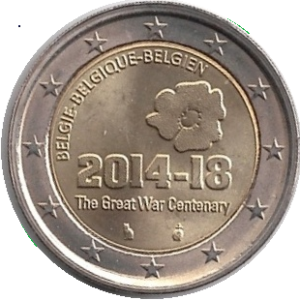 2014 Belgio € 2 1° Guerra Mondiale