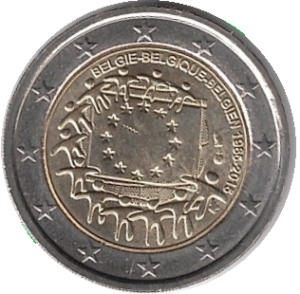 2015 Belgio € 2 30° Bandiera Europea