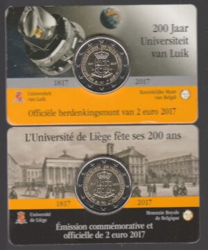 2017 Belgio € 2 Università di Liegi Card due versioni