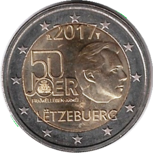 2017 Lussemburgo € 2 Esercito Volontario