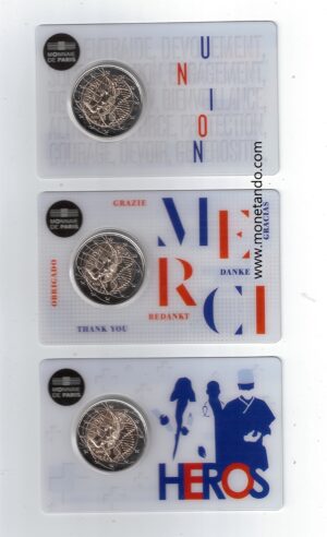 2020 Francia € 2 Sanità Set tre card