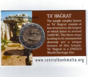 2019 Malta € 2 Templi di Ta Hagrat in Card con simbolo cornucopia