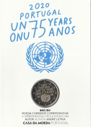 2020 Portogallo € 2 75° ONU in Card