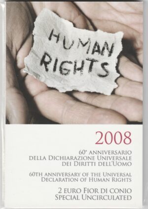 2008 Italia € 2 Diritti dell'uomo in blister privato