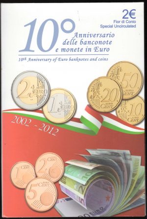 2012 Italia € 2 X° anno di circolazione monetaria in euro in blister privato