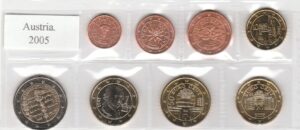 2005 Austria Serie annuale 8 valori sfusi