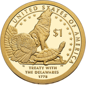 USA DOLLARO NATIVI 2013 Simboli tribù Delaware zecca P