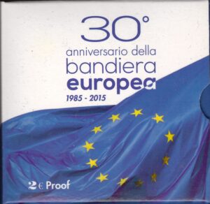 2015 Italia € 2 30° della bandiera Europea fondo specchio