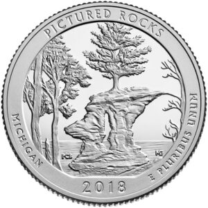 USA Parchi Nazionali 2018 MICHIGAN Pictured Rocks zecca D P S