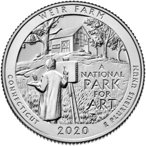USA Parchi Nazionali 2020  CONNECTICUT Weir Farm National Park of Art zecca D