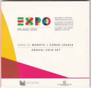 2015 Italia divisionale 9 valori FdC con 2€ commemorativo Expò Milano