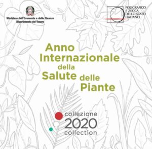 2020 Italia divisionale 9 valori FdC con € 5 arg Anno internazionale salute delle Piante
