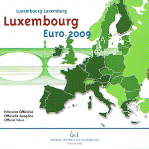 2009 Lussemburgo divisionale 10 valori FdC Architettura Barocca con 2€ commemorativo GRDssa Charlotte + 2€ comm. EMU