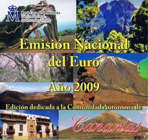 2009 Spagna divisionale 9 valori FdC Comunità Autonome -Canarias- con 2€ comm EMU + medaglia