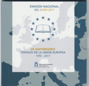 2017 Spagna divisionale 9 valori B.U Trattato di Maastricht con 2€ comm Chiesa Santa Maria del Naranco