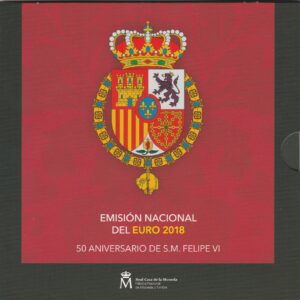 2018 Spagna divisionale 10 valori B.U 50° Compleanno di Felipe VI con 2€ comm Felipe + 2€ comm Compostela