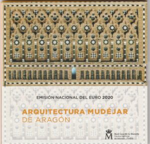 2020 Spagna divisionale 9 valori B.U. Architettura d'Aragona con 2€ comm Aragona