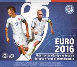 2016 Slovacchia divisionale  8 valori FdC Europei di Calcio in Francia con medaglia