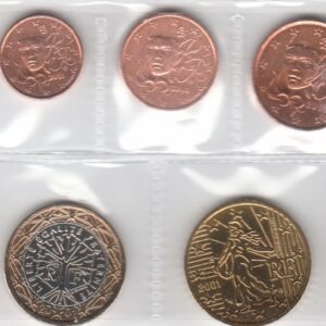 2001 Francia Serie annuale 8 valori sfusi