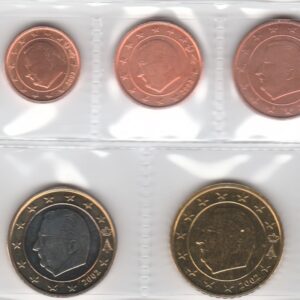 2002 Belgio Serie annuale 8 valori sfusa Re Alberto II