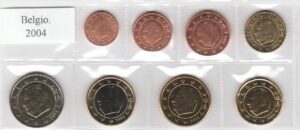 2004 Belgio Serie annuale 8 valori sfusa Re Alberto II