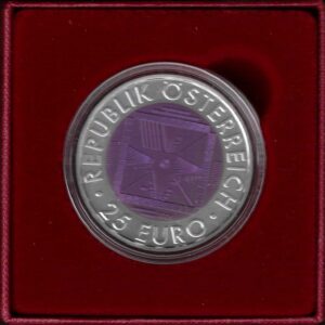 2005 Austria € 25 50 anni di televisione Argento e Niobio
