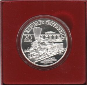 2007 Austria € 20 Ferrovia del Sud Vienna-Trieste Proof
