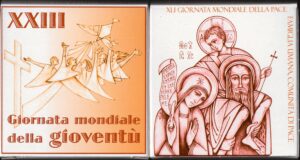 2008 Vaticano € 5+10  Coppia Giornata della Gioventù Sydney e Giornata della Pace Arg Fondo specchio