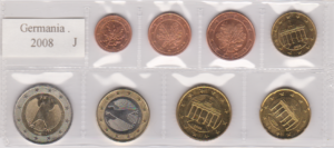 2008 Germania Serie annuale 8 valori sfusi 5 zecche