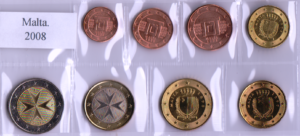 2008 Malta Serie annuale 8 valori FdC sfusi