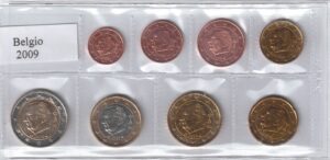 2009 Belgio Serie annuale 8 valori sfusa Re Alberto II
