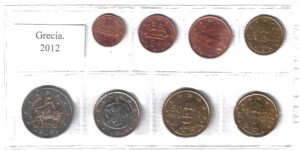 2012 Grecia Serie annuale 8 valori sfusi