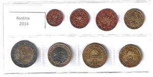2014 Austria Serie annuale 8 valori sfusa