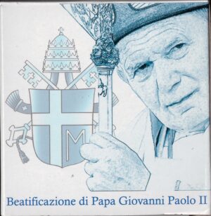 2011 Vaticano € 5 Beatificazione Giovanni Paolo II Arg Fondo specchio