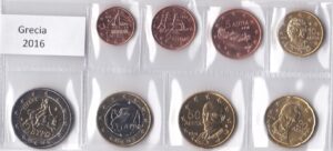 2016 Grecia Serie annuale 8 valori sfusi