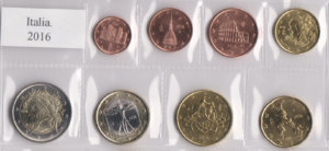 2016 Italia Serie annuale 8 valori sfusi
