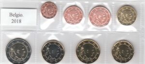2018 Belgio Serie annuale 8 valori sfusa Re Filippo VI