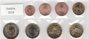 2018 Austria Serie annuale 8 valori sfusa