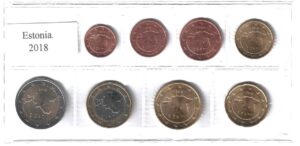 2018 Estonia Serie Annuale 8 valori sfusa
