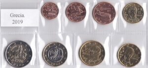 2019 Grecia Serie annuale 8 valori sfusi