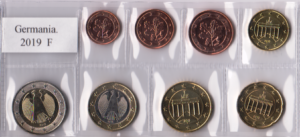 2019 Germania Serie annuale 8 valori sfusi zecca casuale con 2€ comm.